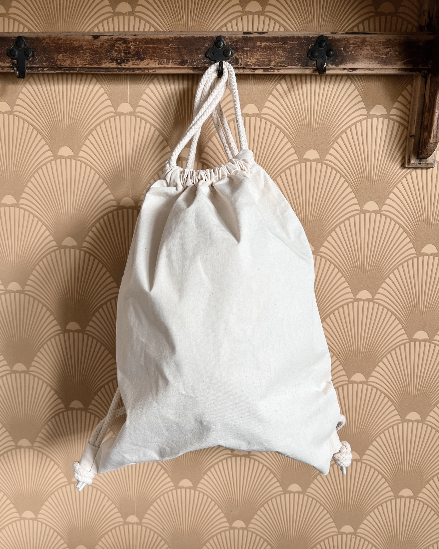 Te personaliseren gymtas katoen Naturel