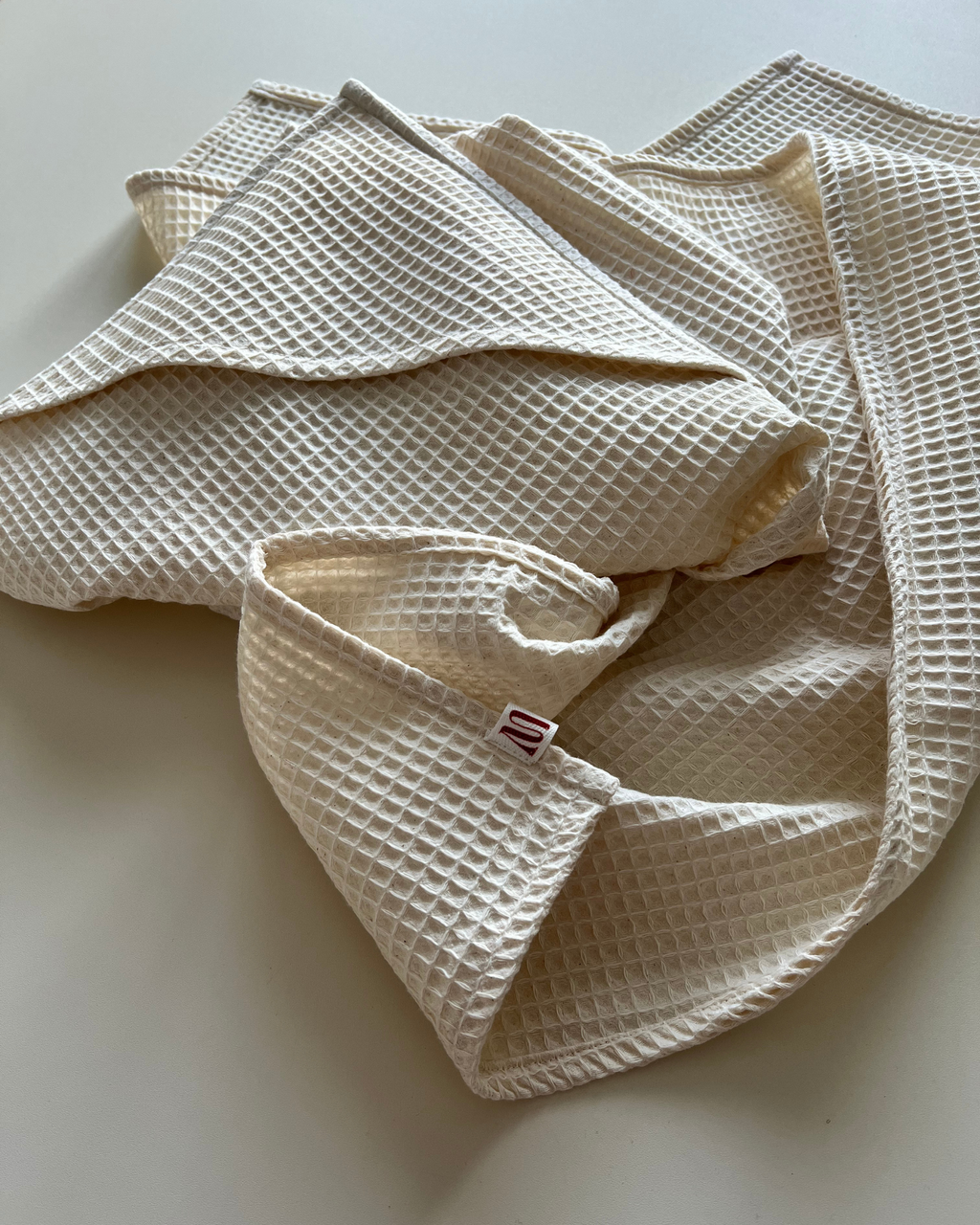 Omslagdoek wafelkatoen ongebleekt/beige